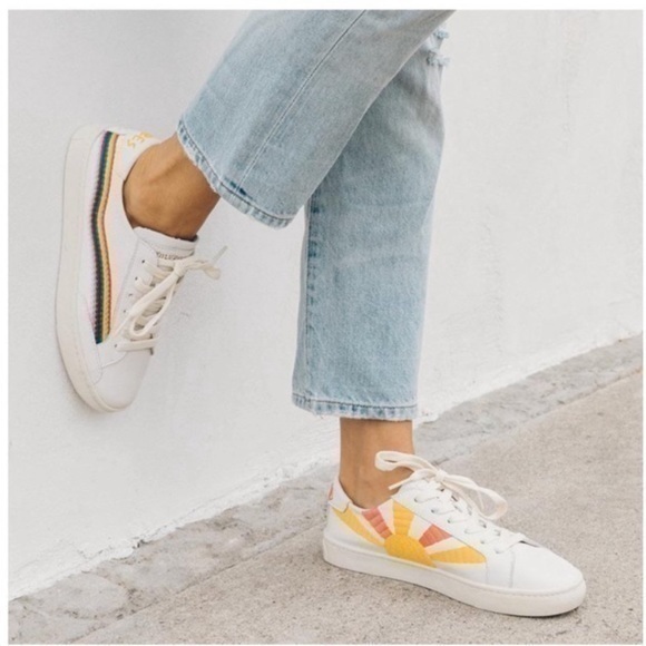 NEW SOLUDOS The Original Ibiza Rainbow Wave Good Vibes Sneakers - Picture 1 of 14